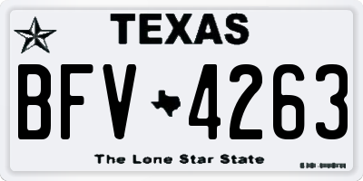 TX license plate BFV4263