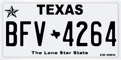 TX license plate BFV4264