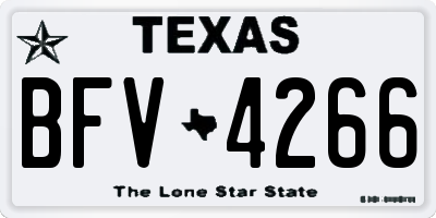 TX license plate BFV4266