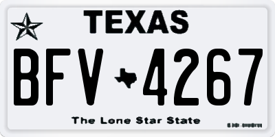 TX license plate BFV4267