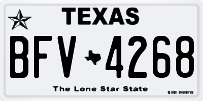 TX license plate BFV4268