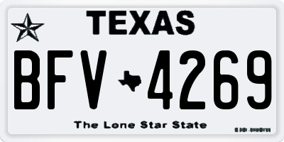 TX license plate BFV4269