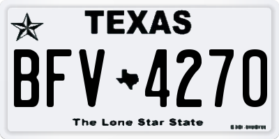 TX license plate BFV4270