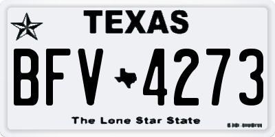 TX license plate BFV4273