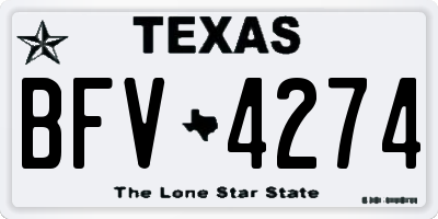 TX license plate BFV4274