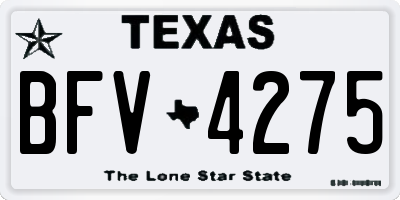TX license plate BFV4275