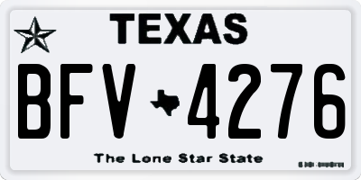 TX license plate BFV4276