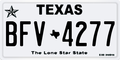 TX license plate BFV4277
