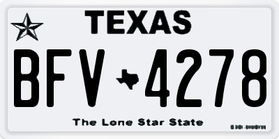 TX license plate BFV4278
