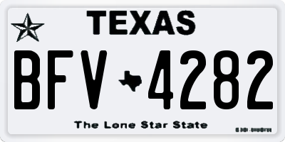 TX license plate BFV4282