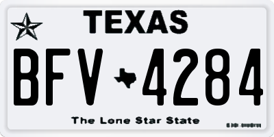 TX license plate BFV4284