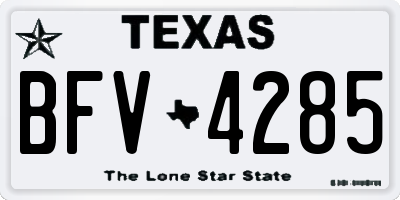 TX license plate BFV4285