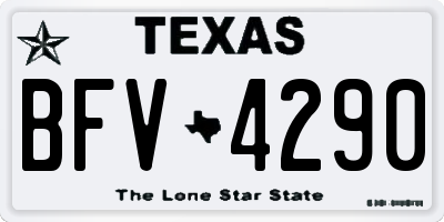 TX license plate BFV4290