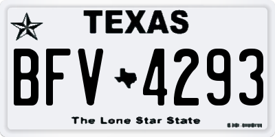 TX license plate BFV4293