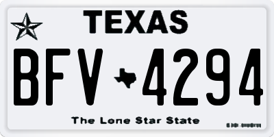 TX license plate BFV4294