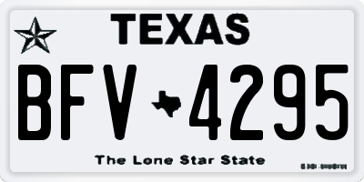 TX license plate BFV4295