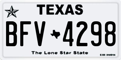 TX license plate BFV4298