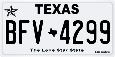TX license plate BFV4299