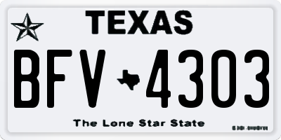 TX license plate BFV4303