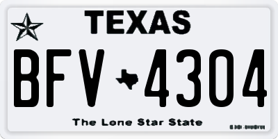 TX license plate BFV4304