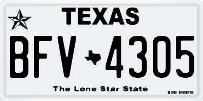 TX license plate BFV4305