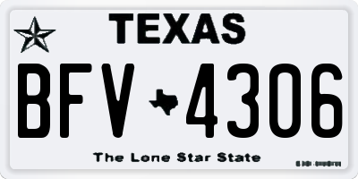 TX license plate BFV4306