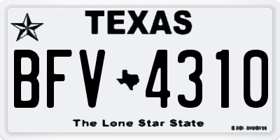 TX license plate BFV4310