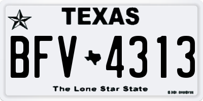 TX license plate BFV4313