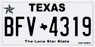 TX license plate BFV4319