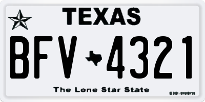 TX license plate BFV4321
