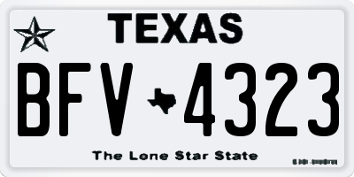 TX license plate BFV4323