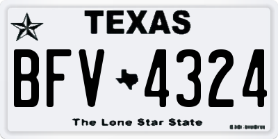 TX license plate BFV4324
