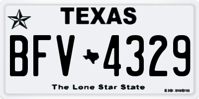 TX license plate BFV4329