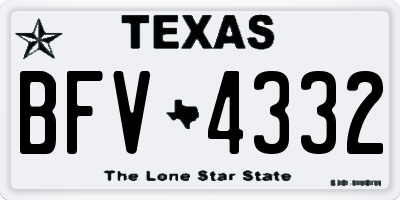 TX license plate BFV4332