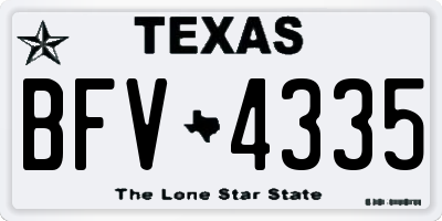 TX license plate BFV4335