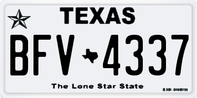 TX license plate BFV4337