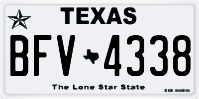 TX license plate BFV4338