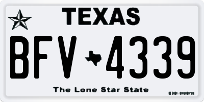 TX license plate BFV4339