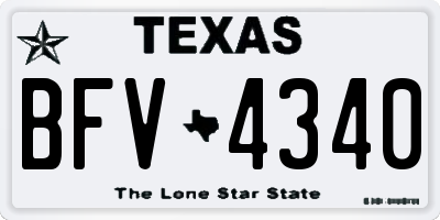 TX license plate BFV4340