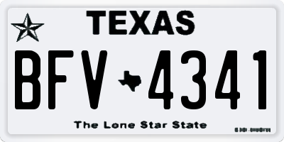 TX license plate BFV4341