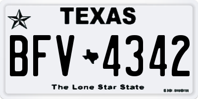 TX license plate BFV4342