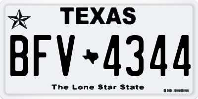 TX license plate BFV4344