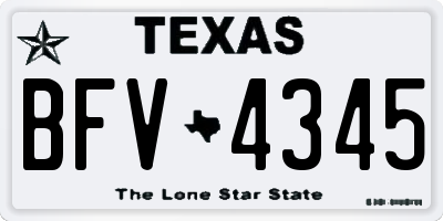 TX license plate BFV4345