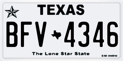 TX license plate BFV4346