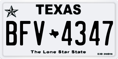 TX license plate BFV4347