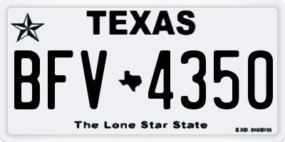 TX license plate BFV4350