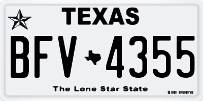 TX license plate BFV4355