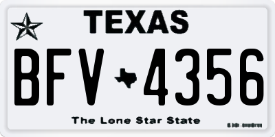 TX license plate BFV4356