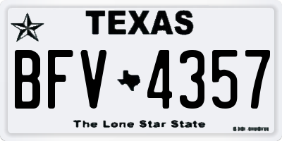 TX license plate BFV4357
