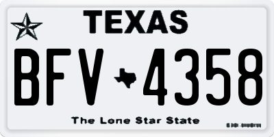TX license plate BFV4358